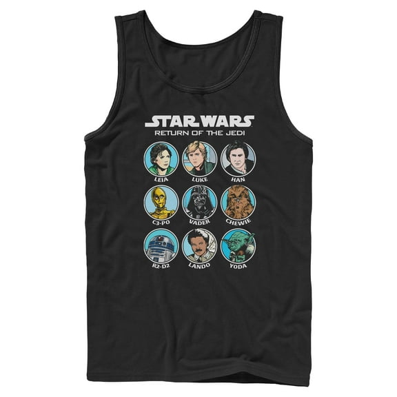 Mens Star Wars Cartoon Portraits Tank Top