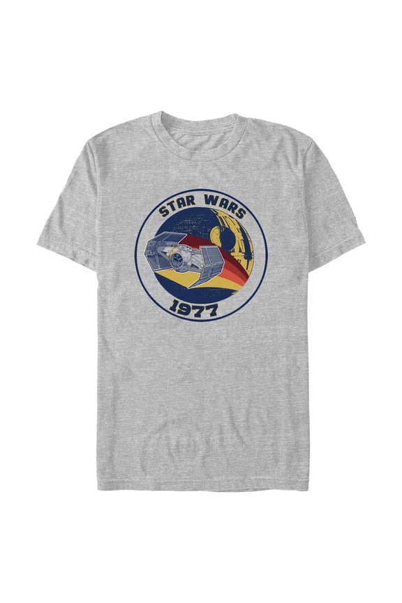 Mens Star Wars Colorful Retro Stripes TIE Fighter 1977 T Shirt