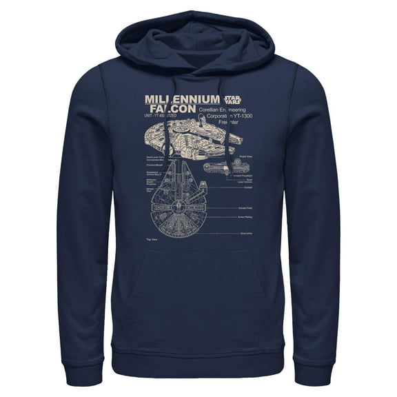 Mens Star Wars Corellian Freighter Lightweight Hoodie