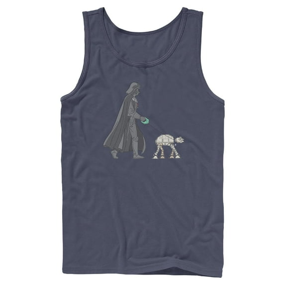Mens Star Wars Darth Vader AT-AT Walking the Dog Tank Top