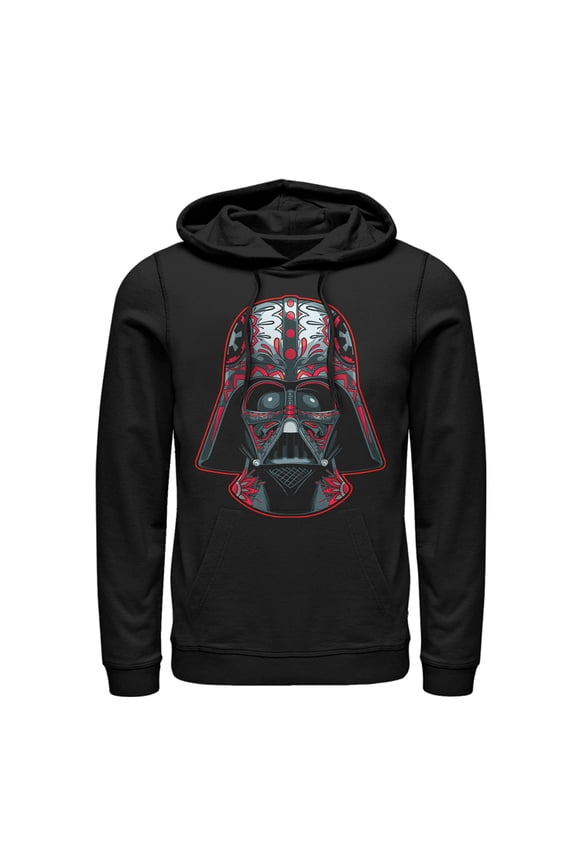 Men's Star Wars Darth Vader Helmet Markings Pull Over Hoodie Black 2X Large