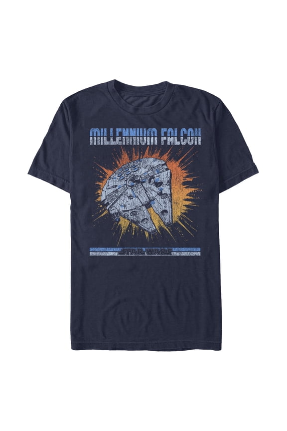 Mens Star Wars Distressed Falcon Logo T Shirt