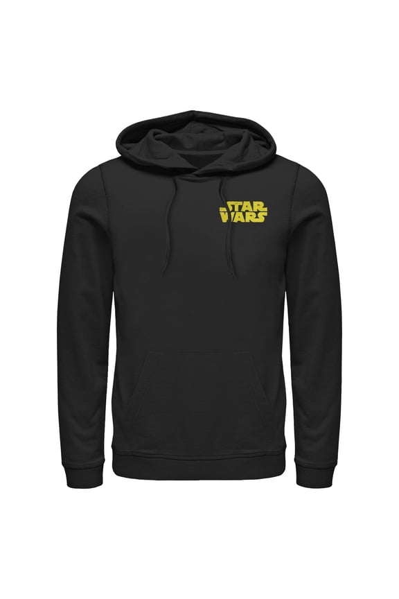 Mens Star Wars Embroidered Yellow Classic Logo Lightweight Hoodie