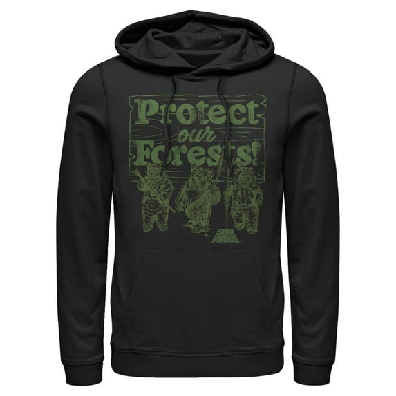 Mens Star Wars Ewok Protect Our Forests Lightweight Hoodie