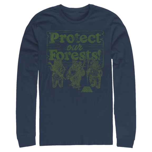 Mens Star Wars Ewok Protect Our Forests Long Sleeve Shirt