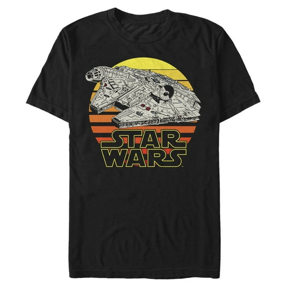 Mens Star Wars Falcon Retro Sunset T Shirt