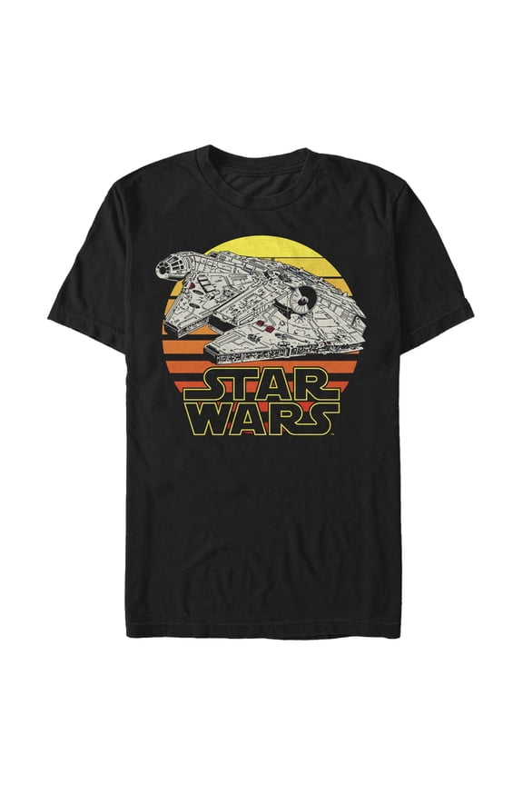 Mens Star Wars Falcon Retro Sunset T Shirt