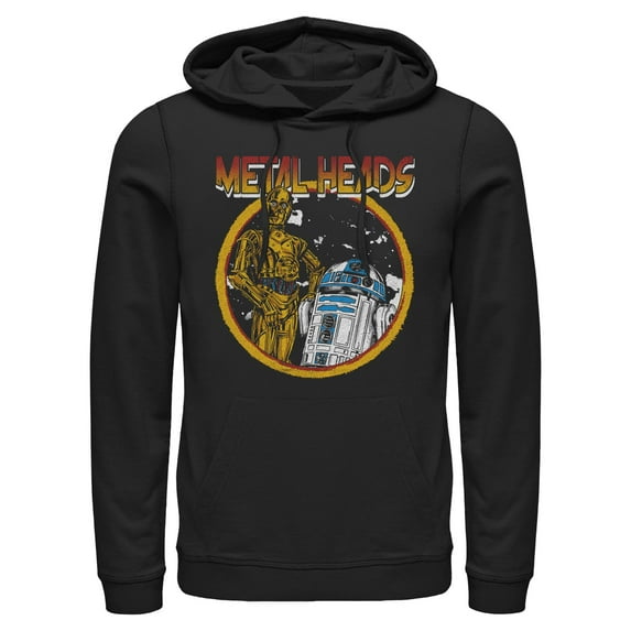 Mens Star Wars Metal Head Rock Droids Lightweight Hoodie