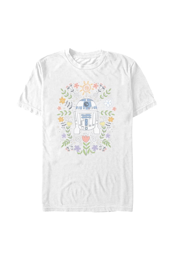 Mens Star Wars R2-D2 Spring Flowers T Shirt