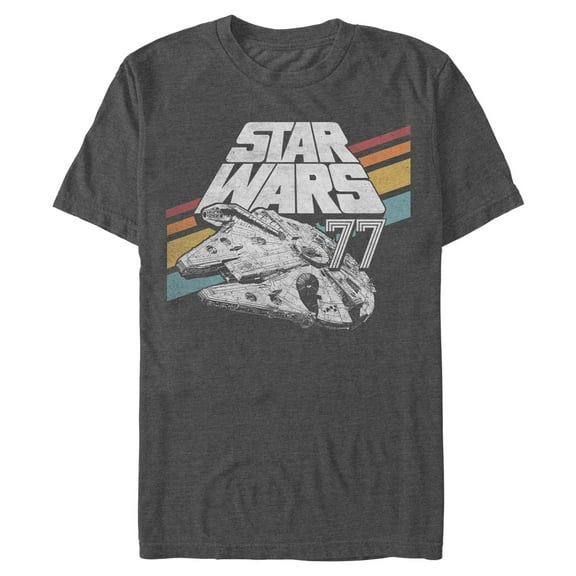 Mens Star Wars Retro 77 Millennium Falcon Stripes T Shirt