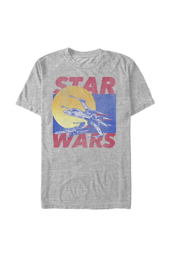 Mens Star Wars Retro Sunset XWing Fighter T Shirt