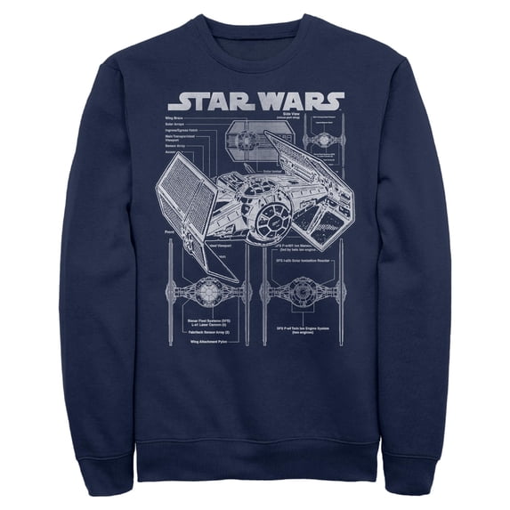 Mens Star Wars TIE Fighter Schematic Sweatshirt
