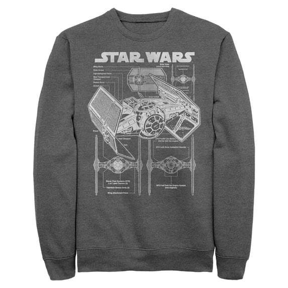 Mens Star Wars TIE Fighter Schematic Sweatshirt