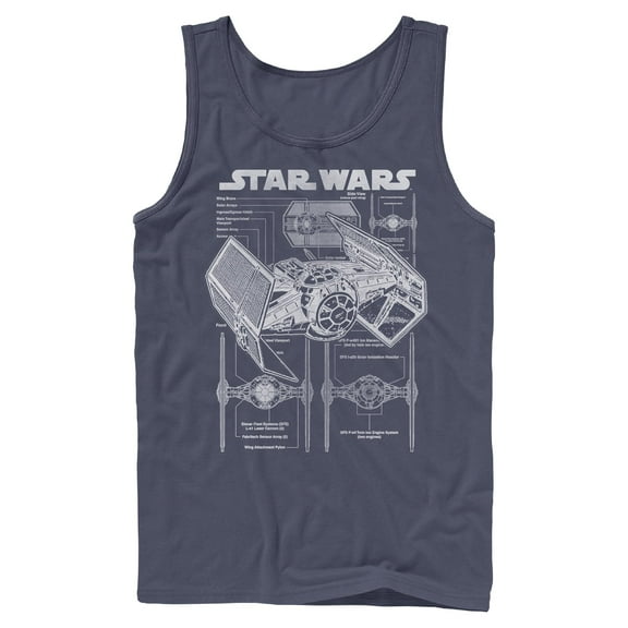 Mens Star Wars TIE Fighter Schematic Tank Top