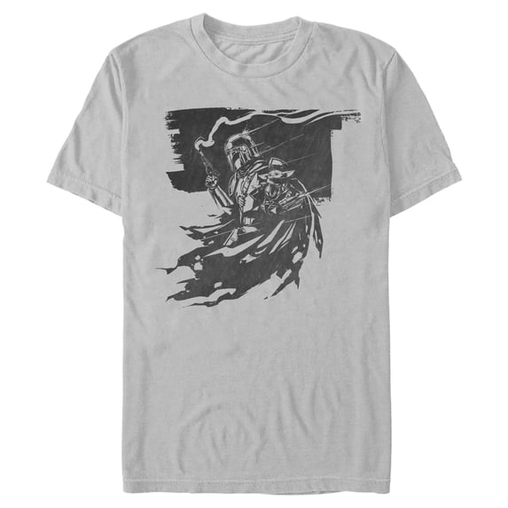 Mens Star Wars: The Mandalorian and Grogu Din Djarin and The Child Powerful Scene T Shirt