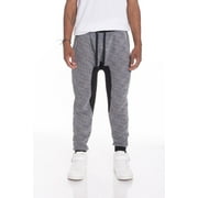 Mens Static Speckled Gray Black Contrasted Jogger Pants