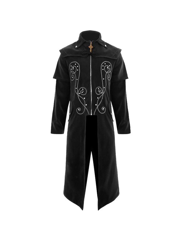 Mens Steampunk Tailcoat Gothic Medieval Vintage Court Jacket Victorian Frock Coat Halloween Costumes