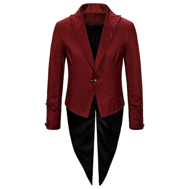 Mens Steampunk Tailcoat Jacket Gothic Medieval Victorian Button Down Frock Coat Vintage Halloween Costume Tuxedo Coat Walmart