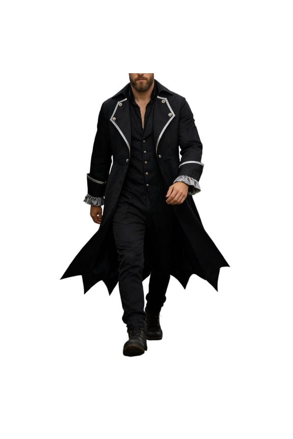 Mens Steampunk Tailcoat Jacket Gothic Vintage Victorian Frock Coat, M