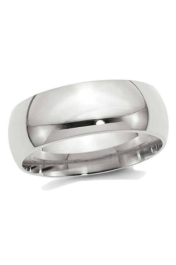 Gem & Harmony Mens Sterling Silver 8mm Comfort Fit Wedding Band Ring for Men