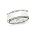 thumbnail image 1 of Gem & Harmony Mens Sterling Silver 8mm Edge Design Wedding Band Ring for Men, 1 of 4