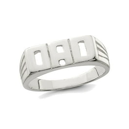 Lex Lu Sterling Silver w/Rhodium Diamond Men's DAD Ring