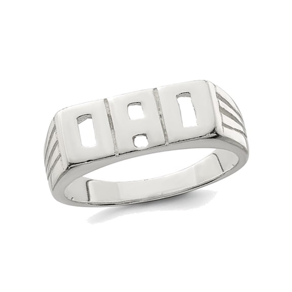 Gem & Harmony Mens Sterling Silver DAD Ring in Polished for Men