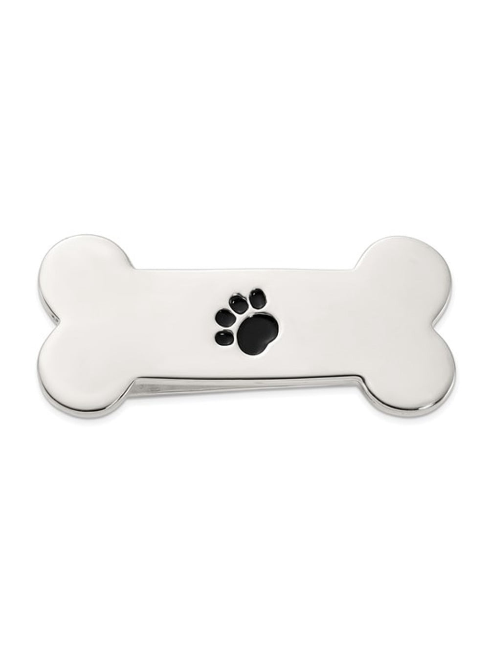 Mens Sterling Silver Dog Bone Paw Print Money Clip - Walmart.com display picture 1