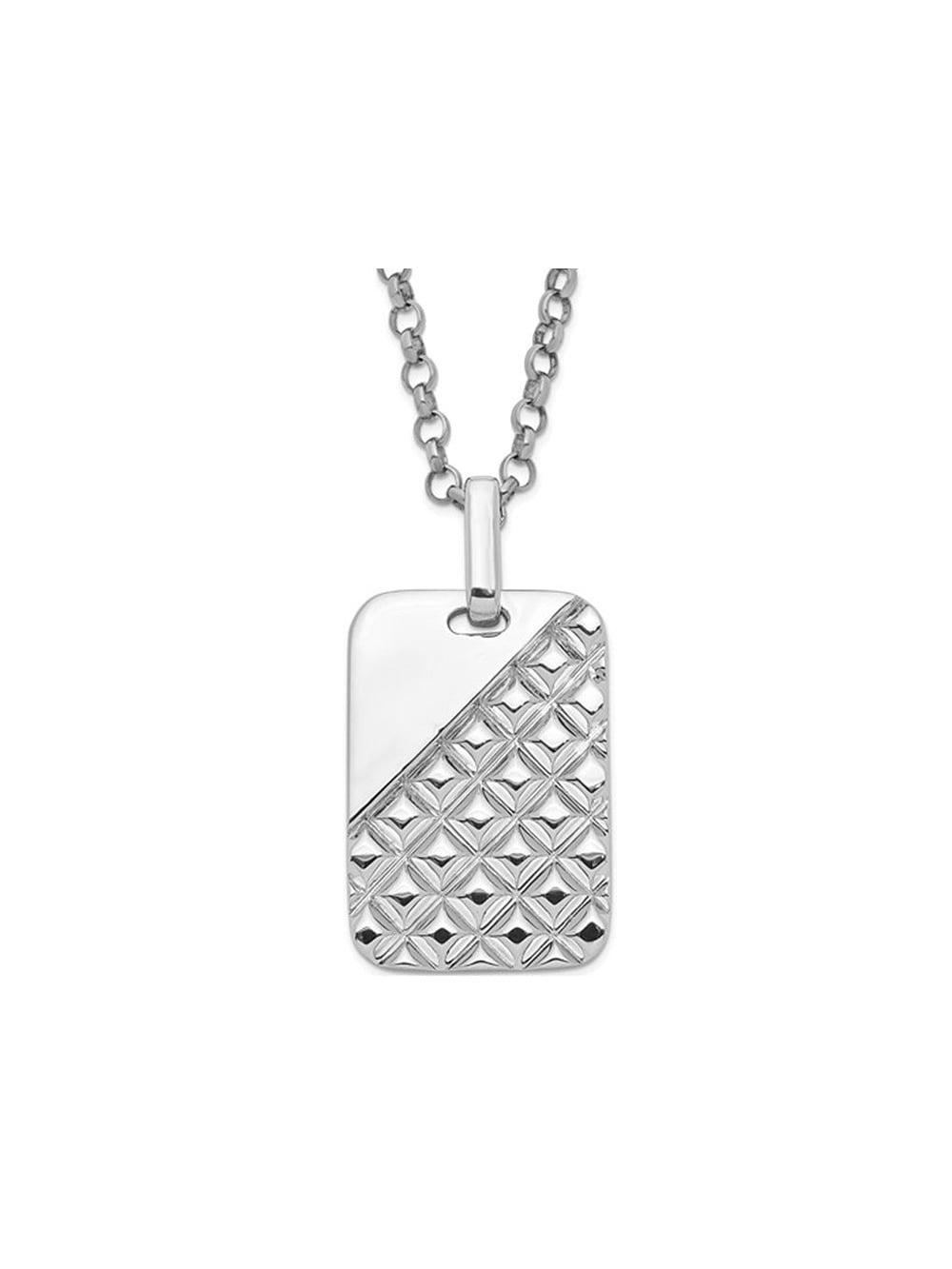 Sterling silver dog tag chain top