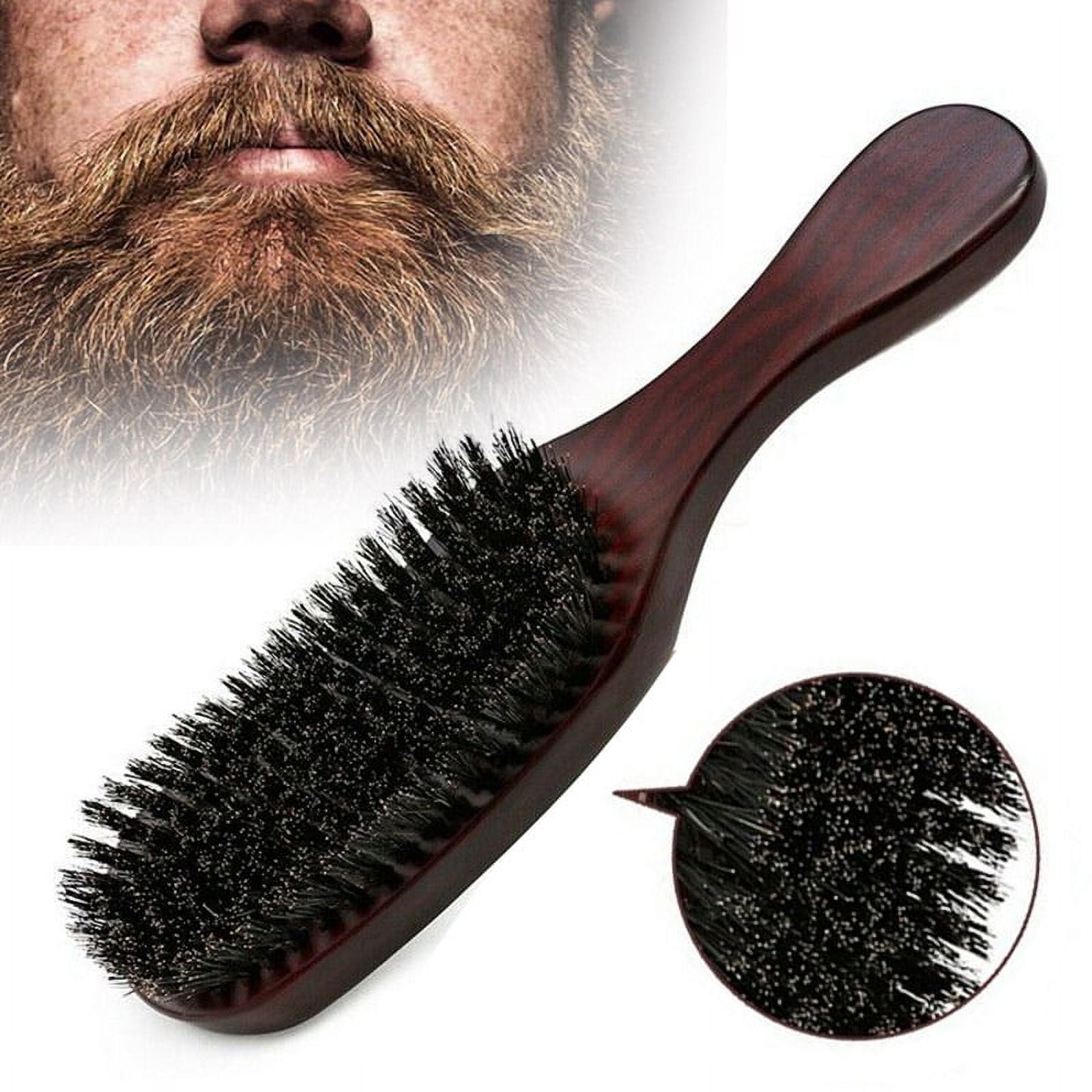 Mens Stiff Wild Boar Bristle Hair Brush with Wooden Handle By