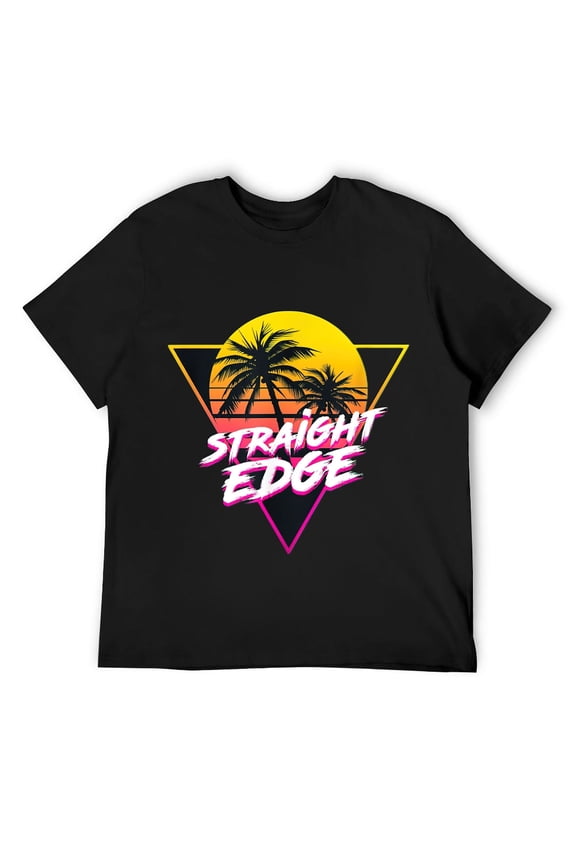 Mens Straight Edge Lifestyle SXC Anti Drug Free Recovering Retro T-Shirt Black L