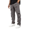 thumbnail image 1 of Mens Straight Fit Multi Pocket Cargo Pants with Flap Pockets and Button Closure for Casual Outdoor Workwear, 1 of 3