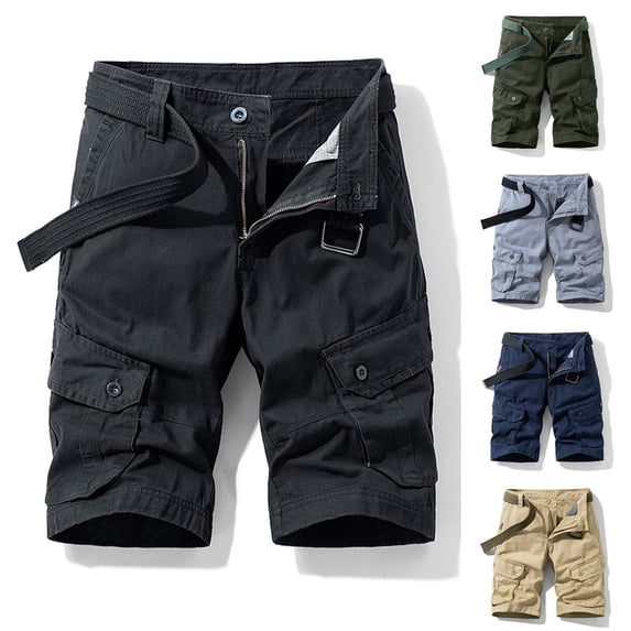 Mens Straight Leg Cargo Shorts Casual Lightweight with Multi Pockets Summer Outdoor Wear Work Shorts Big and Tall Size 30-38 Khaki