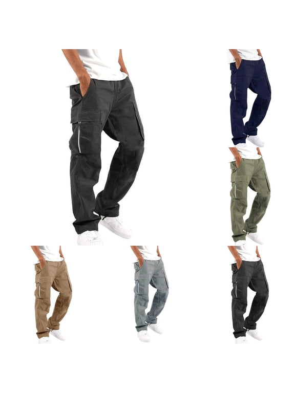 Mens Straight Leg Sweatpants Tall Tactical Pants for Men Lightweight Corduroy Cargo Pants Casual Workout Hiking Athletic Pant with Multi Pockets