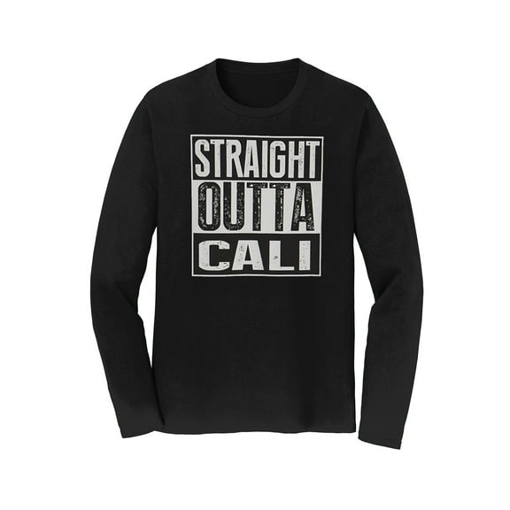 Mens Straight Outta Cali Long Sleeve T-Shirt - California West Coast, Black X-Large