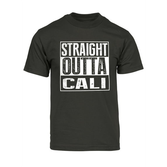 Mens Straight Outta Cali Short-Sleeve T-Shirt - Dark Grey - 2X-Large