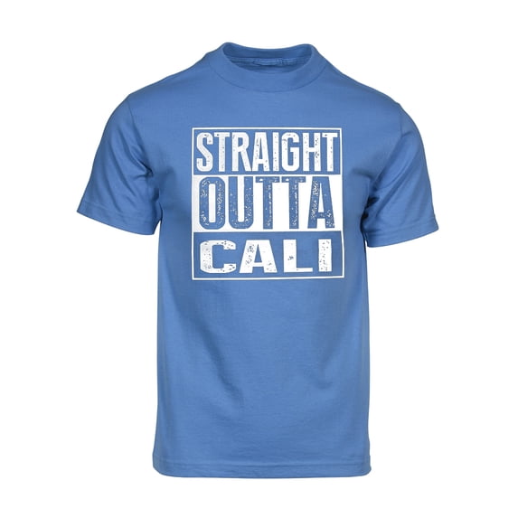 Mens Straight Outta Cali Short-Sleeve T-Shirt - Light Blue - 2X-Large