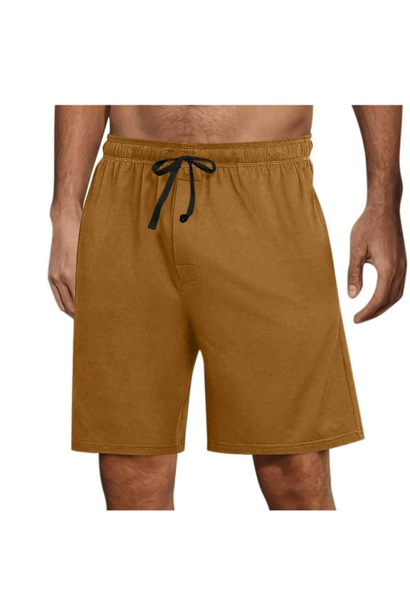 Mens Straight Stretch Lounge Shorts Elastic Waist Drawstring Casual Soft Loungewear Summer Stretch Lightweight Comfort Short Pants