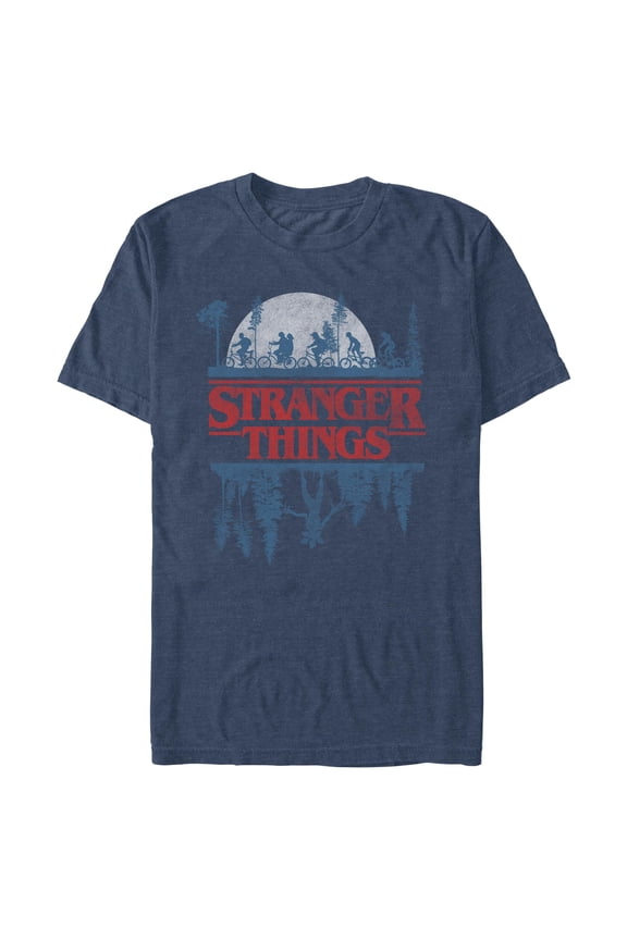 Mens Stranger Things Distressed Upside Down Logo T Shirt