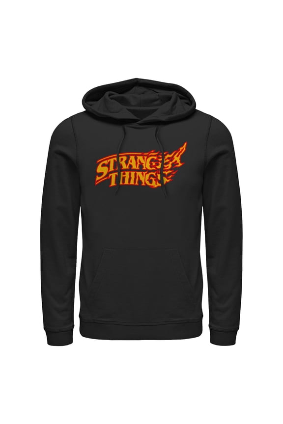 Mens Stranger Things Flame Demon Logo Lightweight Hoodie