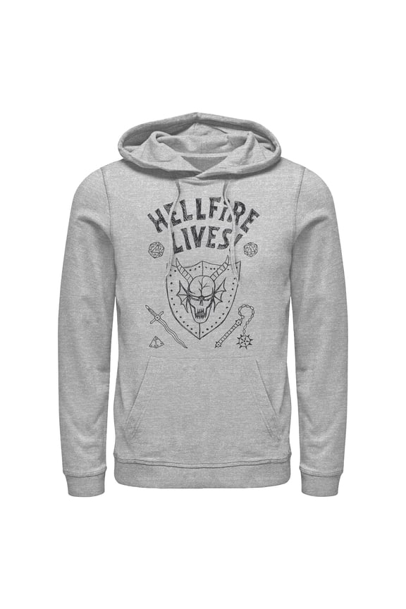 Mens Stranger Things Hellfire Lives Lightweight Hoodie
