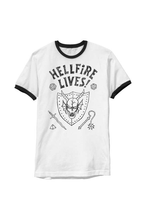 Mens Stranger Things Hellfire Lives T Shirt