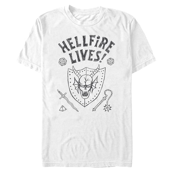Mens Stranger Things Hellfire Lives T Shirt