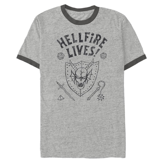 Mens Stranger Things Hellfire Lives T Shirt