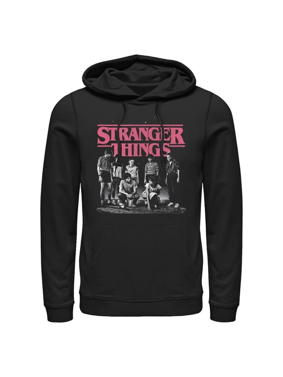 Mens Stranger Things Title Logo Faded Lightweight Hoodie
