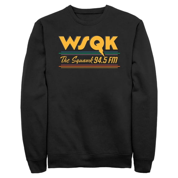 Mens Stranger Things Vintage Radio The Squawk WSQK Sweatshirt