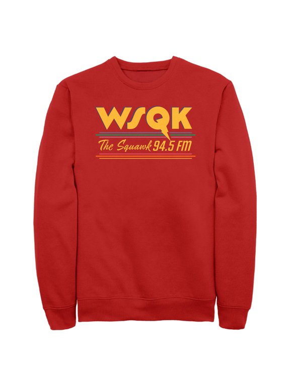 Mens Stranger Things Vintage Radio The Squawk WSQK Sweatshirt