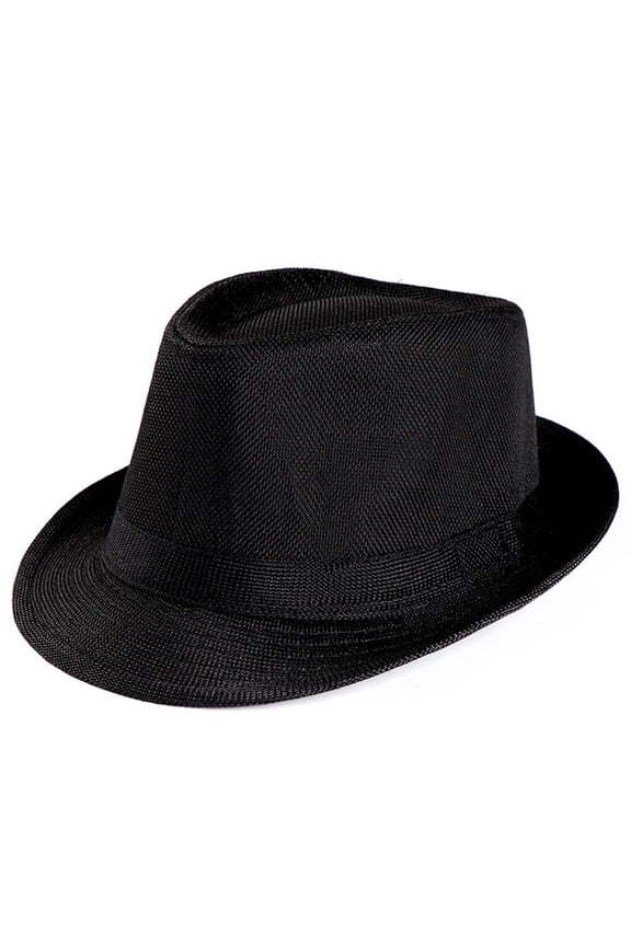 Mens Straw Hats Unisex Classic Lightweight Short Brim Beach Sun Hat Panama Gangster Hat Cap Hat Beach Fishing Hats