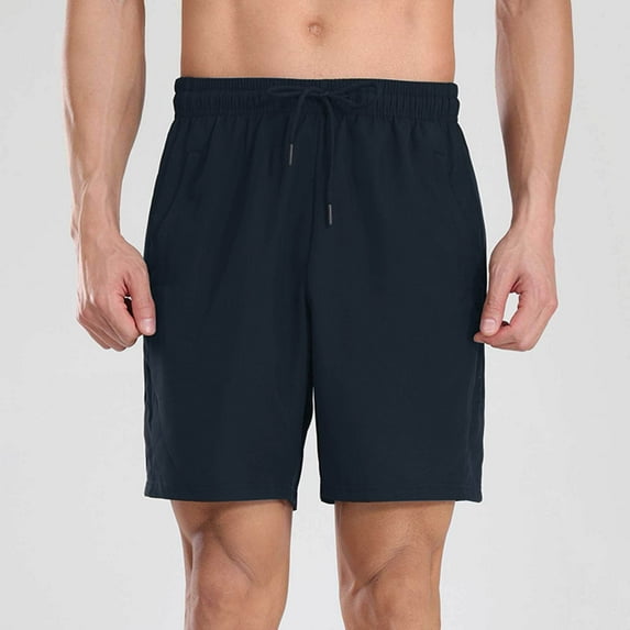 Mens Strech Shorts Casual Relaxed Comfort Wear Drawstring Summer Beach Shorts with Zipper Pocket