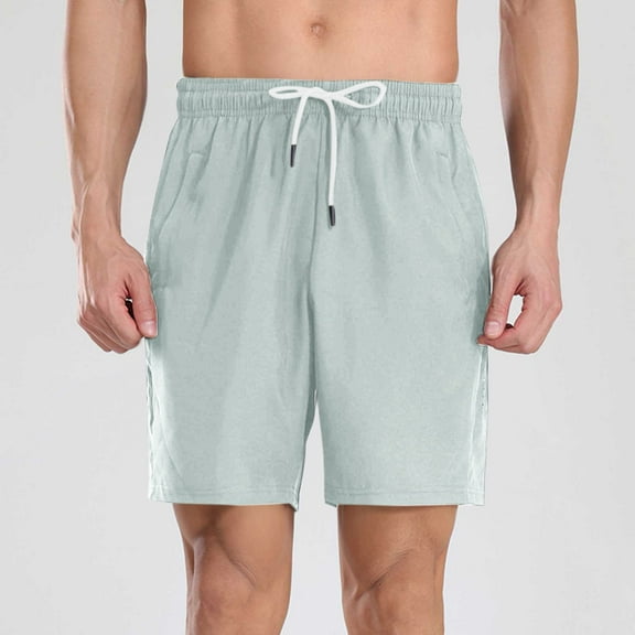 Mens Strech Shorts Casual Relaxed Comfort Wear Drawstring Summer Beach Shorts with Zipper Pocket